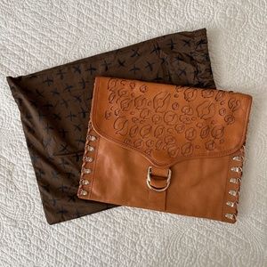 Rebecca Minkoff Cheetah Oversized Leather Envelope Clutch Bag